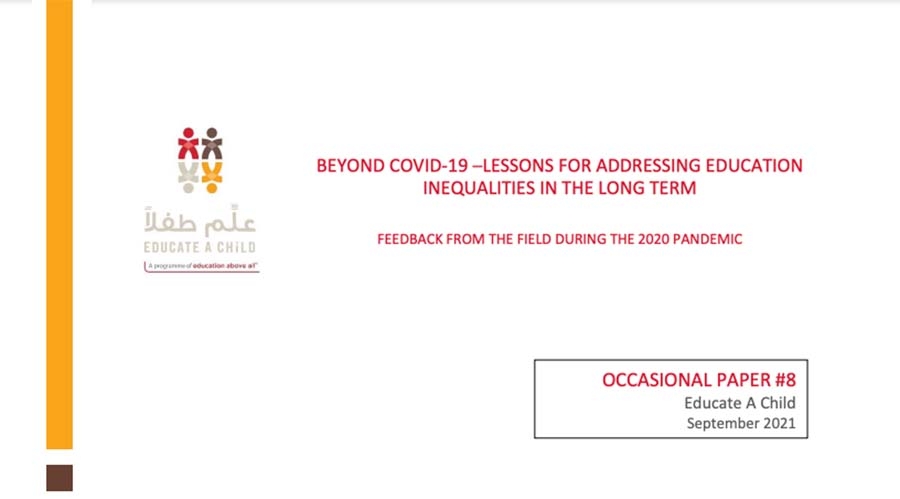 Beyond COVID-19 – Lessons for Addressing Education Inequalities in the Long Term